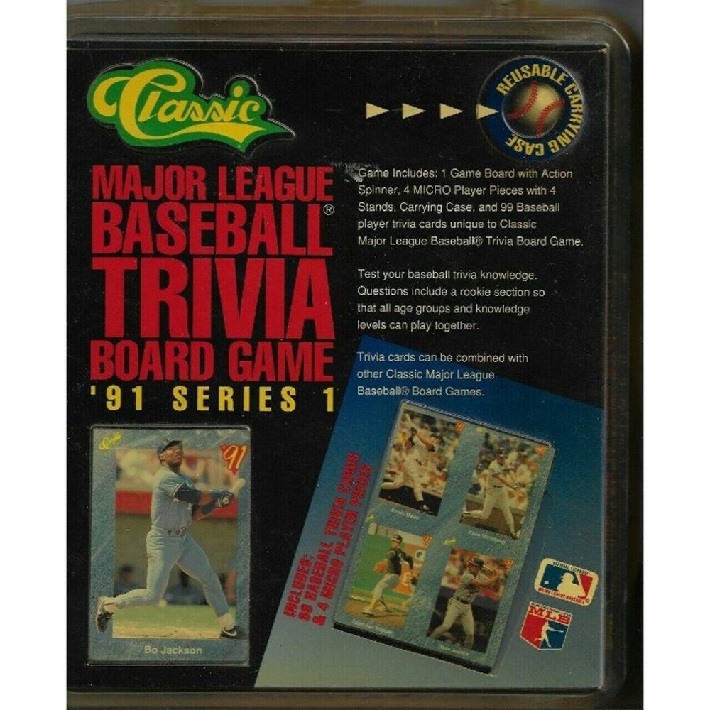Classic 1991 Series 1 Major League MLB Trivia Board Game with Cards